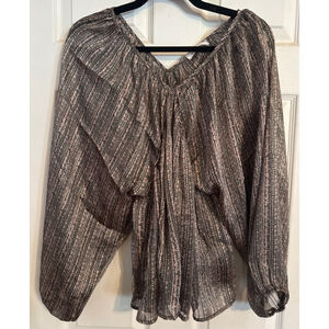 Women's Bucketlist Black Pink metallic Blouse M